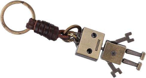 CUTE ROBOT KEYCHAIN HANDWOVEN FAUX COWHIDE STRAP DECORATION BIRTHDAY CHRISTMAS PARTY in Saudi Arabia