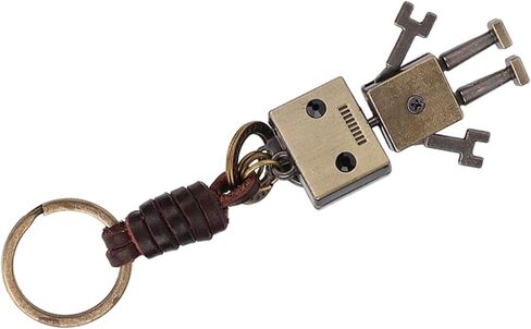 CUTE ROBOT KEYCHAIN HANDWOVEN FAUX COWHIDE STRAP DECORATION BIRTHDAY CHRISTMAS PARTY in Saudi Arabia