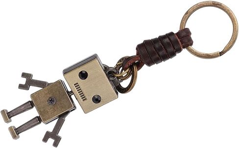 CUTE ROBOT KEYCHAIN HANDWOVEN FAUX COWHIDE STRAP DECORATION BIRTHDAY CHRISTMAS PARTY in Saudi Arabia