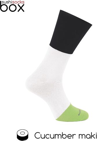 Rainbow Socks - Men's Women's - Sushi Socks Box Cucumber Maki - 1 Pair in Saudi Arabia