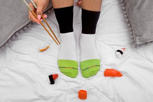 Rainbow Socks - Men's Women's - Sushi Socks Box Cucumber Maki - 1 Pair in Saudi Arabia