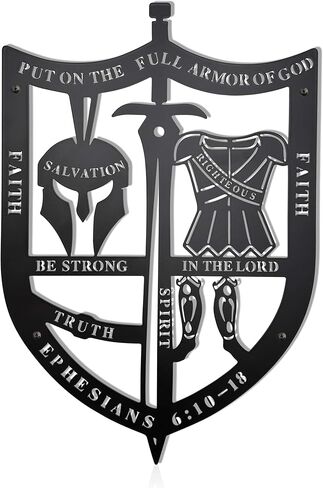 Prmstp Unique Metal Armor Of God Wall Decor, Religious Christian Wall Art, Ephesians 6:11 Spiritual Inspirational Decoration, Gift For Home Office Room Prayer Space in Saudi Arabia