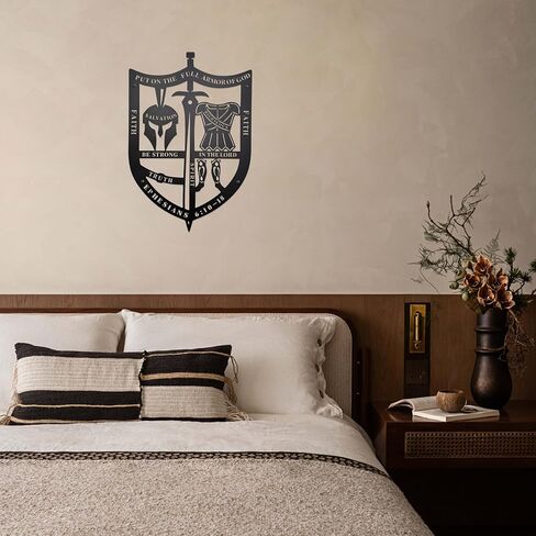 Prmstp Unique Metal Armor Of God Wall Decor, Religious Christian Wall Art, Ephesians 6:11 Spiritual Inspirational Decoration, Gift For Home Office Room Prayer Space in Saudi Arabia