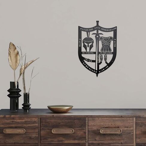 Prmstp Unique Metal Armor Of God Wall Decor, Religious Christian Wall Art, Ephesians 6:11 Spiritual Inspirational Decoration, Gift For Home Office Room Prayer Space in Saudi Arabia