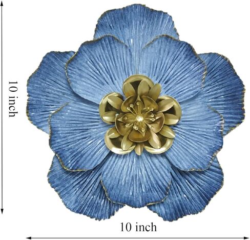 10 Inch Large Metal Flower Wall Art Multiple Layer Home Wall Decor for Outdoor Bedroom Living Room Office Garden Set of 3 in Saudi Arabia