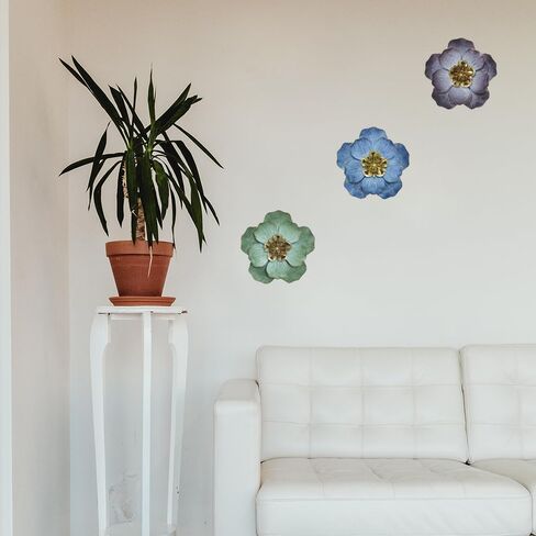 10 Inch Large Metal Flower Wall Art Multiple Layer Home Wall Decor for Outdoor Bedroom Living Room Office Garden Set of 3 in Saudi Arabia