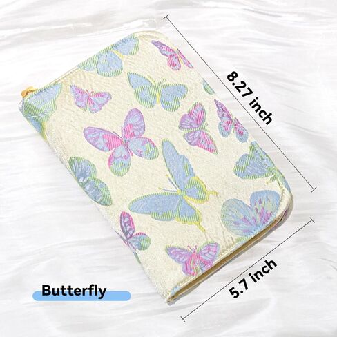 A5 Travel Jewelry Organizer Booklet with 5 PCS Pages & 12 Zippered Compartments, Portable Jewelry Storage Pouch with PVC Windows – Mini Jewelry Travel Case for Necklaces, Rings & Earrings（Butterfly） in Saudi Arabia