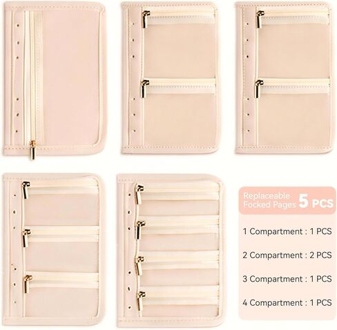 A5 Travel Jewelry Organizer Booklet with 5 PCS Pages & 12 Zippered Compartments, Portable Jewelry Storage Pouch with PVC Windows – Mini Jewelry Travel Case for Necklaces, Rings & Earrings（Butterfly） in Saudi Arabia