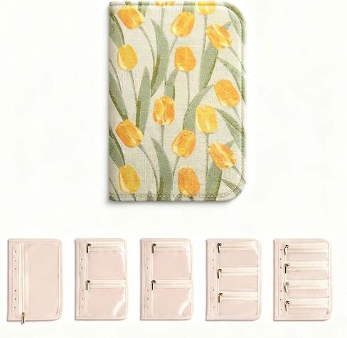 A5 Travel Jewelry Organizer Booklet with 5 PCS Pages & 12 Zippered Compartments, Portable Jewelry Storage Pouch with PVC Windows – Mini Jewelry Travel Case for Necklaces, Rings & Earrings（Butterfly） in Saudi Arabia