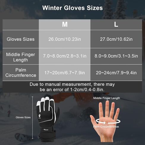 Ryaco Ski Gloves Warm Windproof Waterproof Snow Gloves for Men&Women, with Touchscreen Thermal Lining for Cold Winter Weather Anti-Slip, for Work Cycling Motorcycle Snowboarding Parent Child Outdoor in Saudi Arabia
