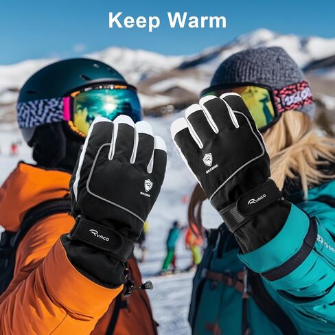 Ryaco Ski Gloves Warm Windproof Waterproof Snow Gloves for Men&Women, with Touchscreen Thermal Lining for Cold Winter Weather Anti-Slip, for Work Cycling Motorcycle Snowboarding Parent Child Outdoor in Saudi Arabia