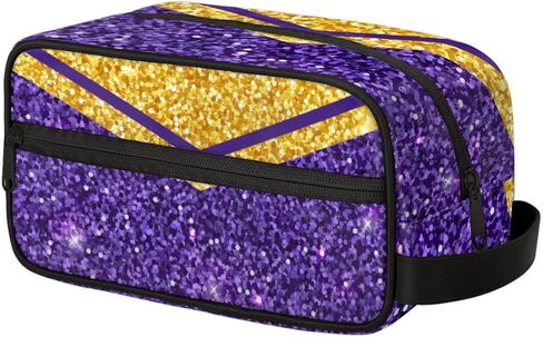 KFNHN Cheerleader Makeup Bag with Name, Cheerleading Pom-poms Travel Cosmetic Bag for Women, Friends, Mother's Day, Bridesmaid, Bride, Wedding, Graduation, Red Glittering wit Royal Blue in Saudi Arabia