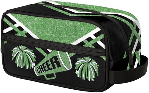 KFNHN Cheerleader Makeup Bag with Name, Cheerleading Pom-poms Travel Cosmetic Bag for Women, Friends, Mother's Day, Bridesmaid, Bride, Wedding, Graduation, Red Glittering wit Royal Blue in Saudi Arabia