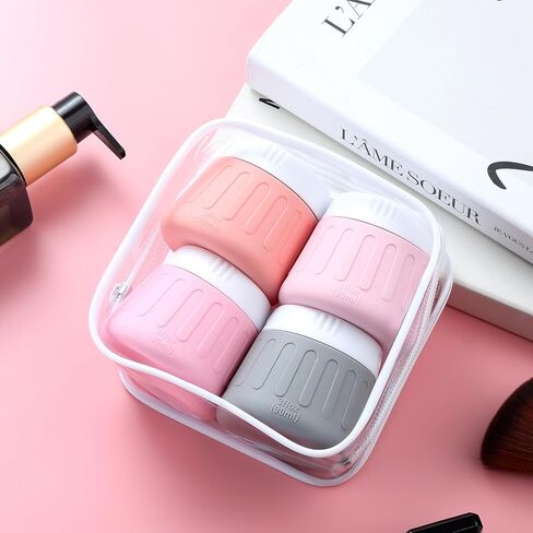 Gemice 3 oz Travel Containers for Toiletries, 4-Pack TSA Approved Travel Size Toiletries Containers for On-the-Go, Small Leak-Proof Travel Essentials Silicone Jar for Shampoo, Lotions, Cleanser in Saudi Arabia