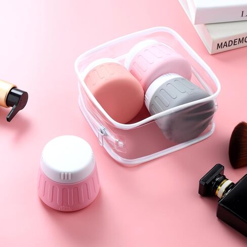 Gemice 3 oz Travel Containers for Toiletries, 4-Pack TSA Approved Travel Size Toiletries Containers for On-the-Go, Small Leak-Proof Travel Essentials Silicone Jar for Shampoo, Lotions, Cleanser in Saudi Arabia