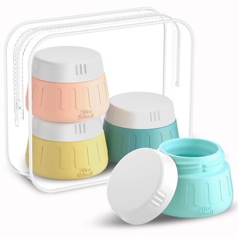 Gemice 3 oz Travel Containers for Toiletries, 4-Pack TSA Approved Travel Size Toiletries Containers for On-the-Go, Small Leak-Proof Travel Essentials Silicone Jar for Shampoo, Lotions, Cleanser in Saudi Arabia
