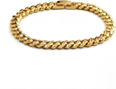 Men’s 18K Gold-Plated Brass Chain Bracelet, One Size Wrist Bracelet for Men in Saudi Arabia
