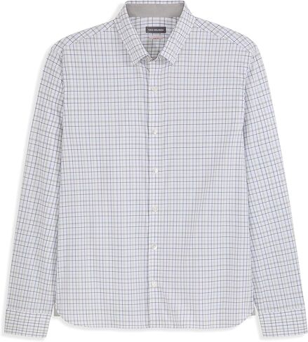 Van Heusen Everyday Defense Cronbie Plaid Long Sleeve Shirt, Brilliant White, XL in Saudi Arabia