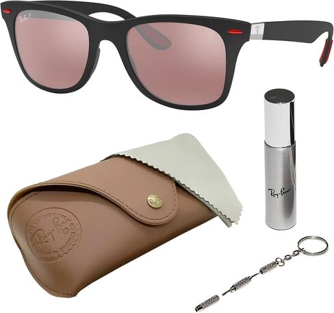 نظارات شمسية من مجموعة Ray-Ban RB4195M SCUDERIA FERRARI على شكل مربع للرجال والنساء مع مجموعة نظارات RAYBAN الرسمية in Saudi Arabia