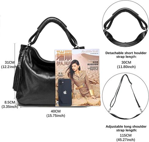 zency 100% Soft Genuine Leather Ladies Shoulder Bags Tassel Women's Handbag Messenger Satchel Crossbody in Saudi Arabia