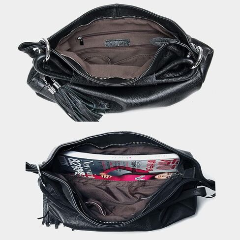zency 100% Soft Genuine Leather Ladies Shoulder Bags Tassel Women's Handbag Messenger Satchel Crossbody in Saudi Arabia