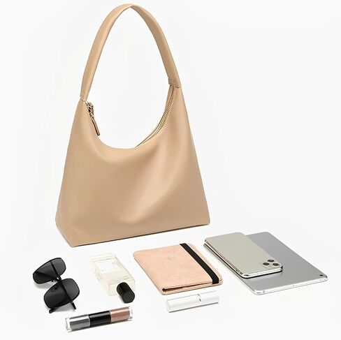 GRPKSSIB Leather Hobo Bags for Women Crescent Shoulder Bag Slouchy Tote Handbags Soft Underarm Purses in Saudi Arabia