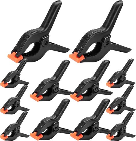 24 Pack 3.5 inch Plastic Spring Clamps, Black Heavy Duty Clips, Backdrop Clips Clamps, Woodworking Clamps, Plastic Clamps for Crafts, Backdrop Stand, Woodworking, Photography in Kuwait