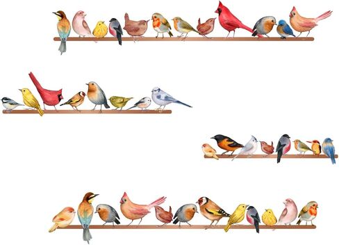 SUPERDANT 40PCS Gold Flying Birds Wall Stickers Flock of Birds Flying Silhouettes Wall Decal Creative Vinyl Art Decor for Nursery Living Room Office Home Sofa TV Background Decor in Saudi Arabia