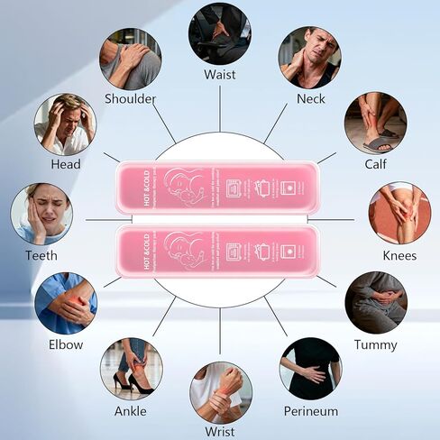 Postpartum Cold Pack, Perineal Cooling Pad Pregnancy & Hemorrhoid Pain Relief, Postpartum Ice Pack Pads with 2 Washable Sleeves (2 ice Pack+2 Fabric Cover) (Pink) in Saudi Arabia
