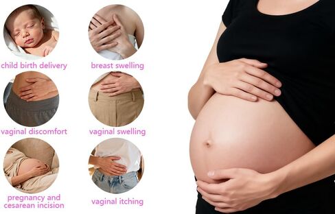 Postpartum Cold Pack, Perineal Cooling Pad Pregnancy & Hemorrhoid Pain Relief, Postpartum Ice Pack Pads with 2 Washable Sleeves (2 ice Pack+2 Fabric Cover) (Pink) in Saudi Arabia