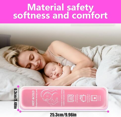 Postpartum Cold Pack, Perineal Cooling Pad Pregnancy & Hemorrhoid Pain Relief, Postpartum Ice Pack Pads with 2 Washable Sleeves (2 ice Pack+2 Fabric Cover) (Pink) in Saudi Arabia