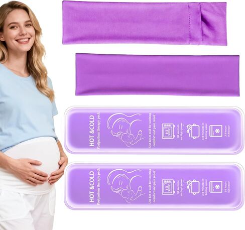 Postpartum Cold Pack, Perineal Cooling Pad Pregnancy & Hemorrhoid Pain Relief, Postpartum Ice Pack Pads with 2 Washable Sleeves (2 ice Pack+2 Fabric Cover) (Pink) in Saudi Arabia
