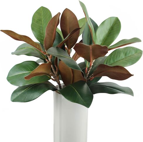 QNUIHYE 3Pcs Magnolia Leaves Artificial Branches Faux Greenery Stems Fake Leafs Faux Plant Stems for Vase Filling Floral Arrangement Table Centerpieces Indoor Outdoor Home Office Decoration in Saudi Arabia