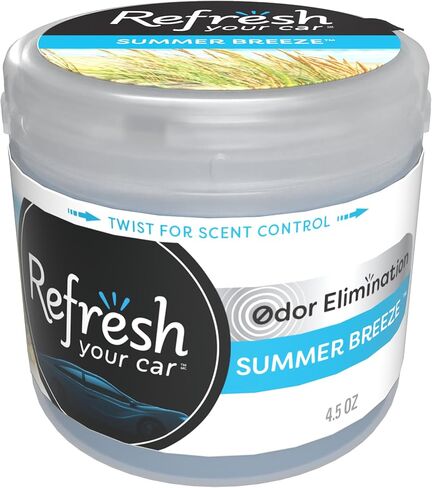 Refresh Your Car! Air Freshener, Odor Eliminator, Scented Gel Can, Fresh Linen Scent, 4.5 Oz in Kuwait