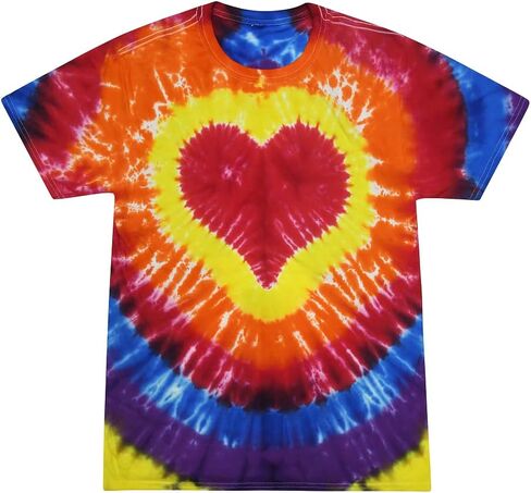تي شيرت Colortone Tie Dye Shapes بأكمام قصيرة للنساء والرجال in Kuwait