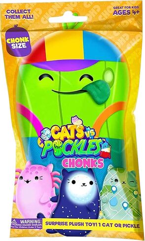 Cats vs Pickles - Chonks - Gold Wave - 2 pack Mystery Bags - 6" Super-Soft & Bean-Filled Plushies! Great for Stocking Stuffers, Advent Calendars, for Kids, Boys, & Girls in Kuwait