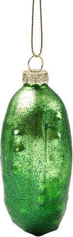 3D Pickle Glass Ornament for Christmas Tree, Fun Food Rare Hanging Christmas Ornaments Decorations, 2025 Glass Blown Cucumber Xmas Decor for Home Outdoor Tree Cute Centerpiece in Saudi Arabia