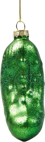 3D Pickle Glass Ornament for Christmas Tree, Fun Food Rare Hanging Christmas Ornaments Decorations, 2025 Glass Blown Cucumber Xmas Decor for Home Outdoor Tree Cute Centerpiece in Saudi Arabia