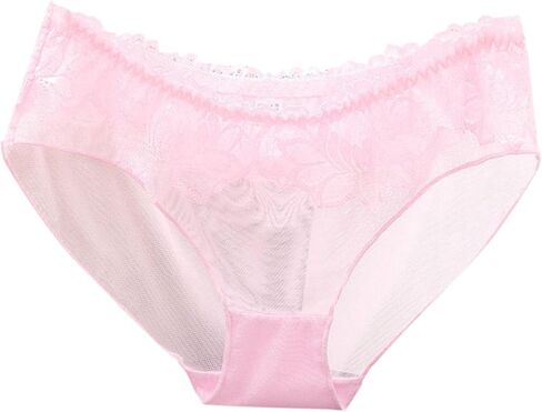 Sexy Panties for Women Ice Silk Sheer Lace See Through Underwear Ladies Low Rise Boyshort Brief 2025 in Saudi Arabia