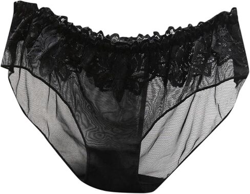 Sexy Panties for Women Ice Silk Sheer Lace See Through Underwear Ladies Low Rise Boyshort Brief 2025 in Saudi Arabia