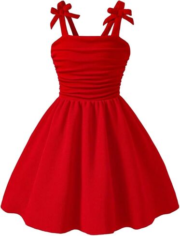GORGLITTER Girl's Bow Flowy Mini Dress Backless Sleeveless Cute Summer Graduation Tea Party Prom Skater Sun Dresses in Saudi Arabia