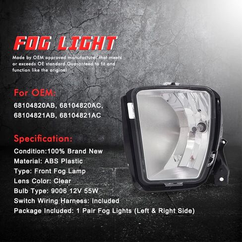 Driving Fog Lights Lamps Replacement for 2008-2010 Toyota Corolla Altis with H11 12V 55W Halogen Bulbs (Clear Lens) in Saudi Arabia