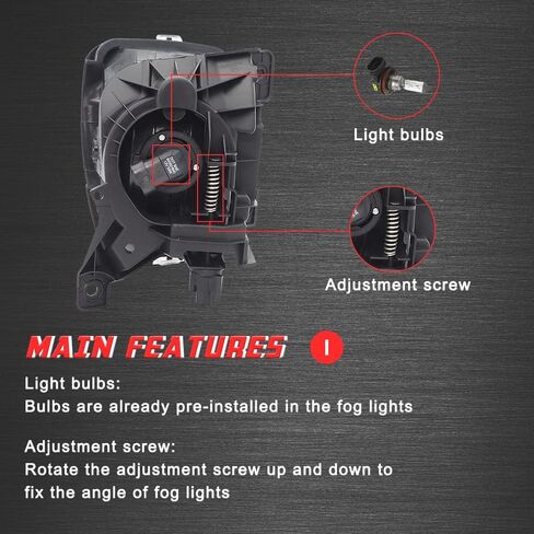 Driving Fog Lights Lamps Replacement for 2008-2010 Toyota Corolla Altis with H11 12V 55W Halogen Bulbs (Clear Lens) in Saudi Arabia