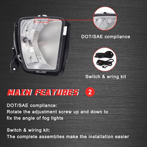Driving Fog Lights Lamps Replacement for 2008-2010 Toyota Corolla Altis with H11 12V 55W Halogen Bulbs (Clear Lens) in Saudi Arabia