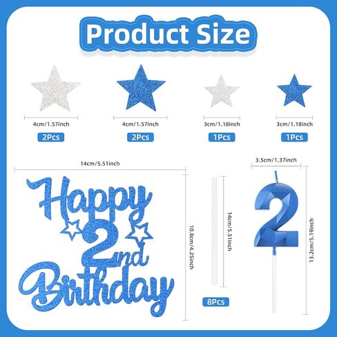 iNINGER Royal Blue 11th Birthday Candles Cake Topers Set,Men 11th Birthday Decorations,Royal Blue Number 11 Candle for Cake,Boys Girls Personalised Cupcake Toppers for Men Women Party Supplies in Saudi Arabia