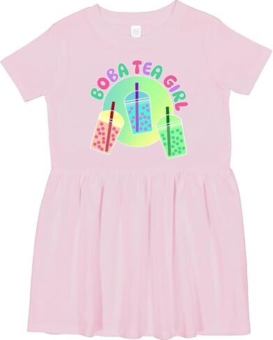 inktastic Boba Tea Girl Toddler Dress in Saudi Arabia