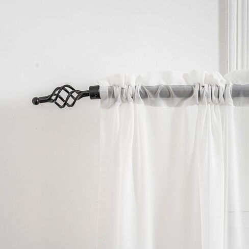 AIDUOMAER White Sheer Curtains 90 Inch Length 2 Panels, Light Filtering Rod Pocket & Clip Ring Compatible Drapes, Privacy Sheers for Bedroom, Living Room & Dining Room, Each Panel 50" W x 90" L in Saudi Arabia