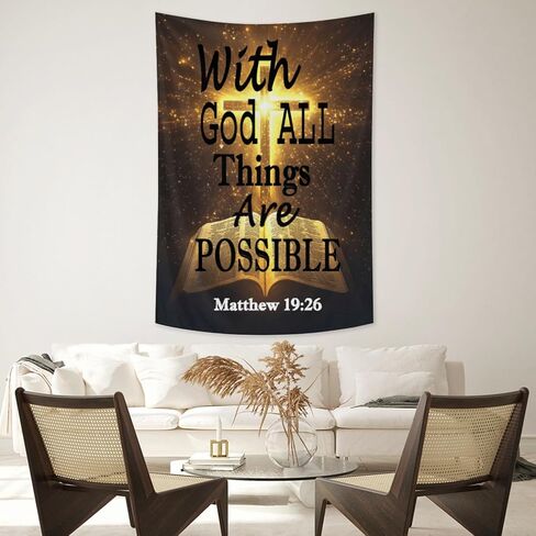 Shajier Floral Herbs Bible Tapestry, Verse Scripture Quotes Tapestry Vintage Inspirational Spring Christian Art Wall Hanging Bedroom Living Room Dorm Decor 40x60 Inch in Saudi Arabia