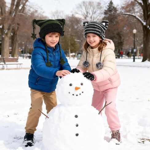XEPST القط قبعة محبوك قبعة مع بوم بومس، لطيف القط الأذن بيني للنساء الجمجمة قبعة Kawaii الملحقات الثعلب قبعة الجرونج الملحقات رمادي in Saudi Arabia