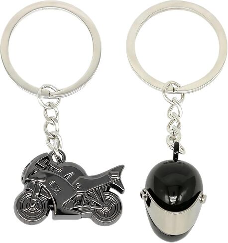 Moydolo 2PCS Mini Motorcycle Model Keychain Bag Charms Cute Motor Helmet Motorbike Key Chain Ring Gifts for Men Boys in Saudi Arabia